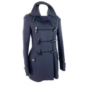 Burberry Brit Wool Toggle Coat, Navy | US 6 / UK 8 Excellent Condition